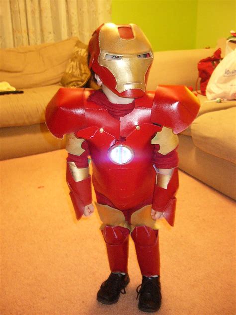 My Handmade Version Of Iron Man For My Babe One So Cute Iron Man Costume Diy Iron Man