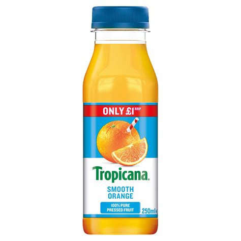 Tropicana Smooth Orange Juice £1 Rrp Pmp 250ml Fruit Juice Iceland
