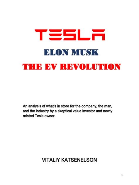Tesla Musk The Ev Revolution By Vitaliy Katsenelson Pdf
