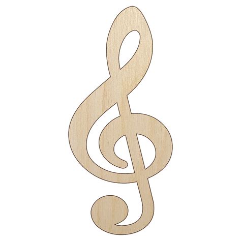 Treble Clef Music Wood Shape Unfinished Piece Cutout Craft Diy Projects