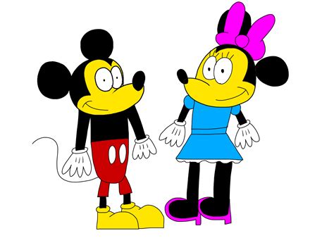 Mickey Mouse And Minnie Mouse In Simpsons Style By Mickeyfan2011 On