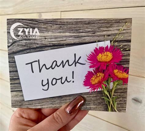 Zyia Active Rep Flower Thank You Cards Set Of 10 Card Set White Envelopes Merch Thank You