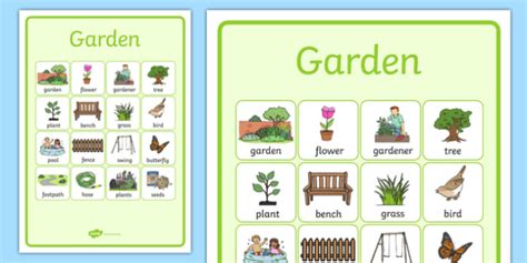 Garden Vocabulary Poster Teacher Made