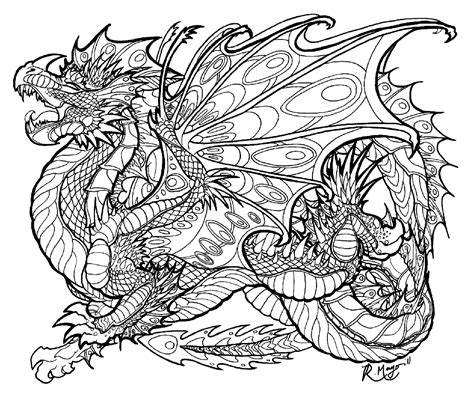 get this dragon coloring pages for adults free ywa78