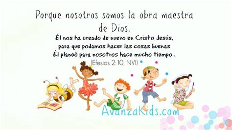 El Versículo De Hoy ¡somos Su Obra Maestra Niños Cristianos Texto Biblico Para Niños