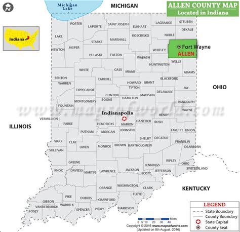Allen County Map Indiana