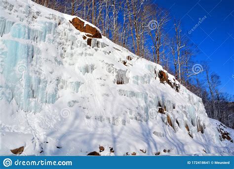 Winter Landscape Ice Wall Stock Image Image Of Full 172418641