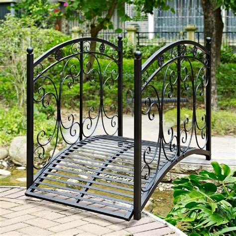 The height of the bridge railings that are mounted atop sidewalks should be measured from the top of. Metal Garden Bridge: Decorative and Functional Item for Home Garden - HomesFeed