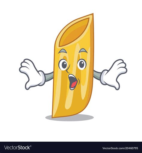 Surprised Penne Pasta Character Cartoon Royalty Free Vector