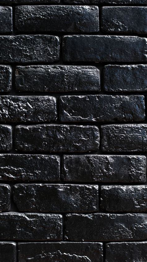 Download Wallpaper 938x1668 Wall Bricks Black Paint Iphone 876s6