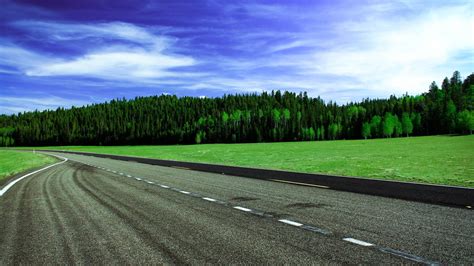 Sunny Day Highway And Green Tress 1920x1080 Wallpapers