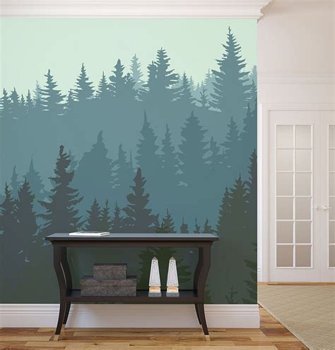 Forest Wall Mural Ideas For Living Room Viahousecom