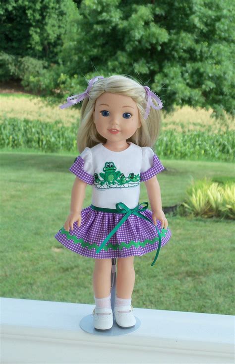 like wellie wisher doll clothes farmcookies embroidered summer dress 14 inch doll clothes