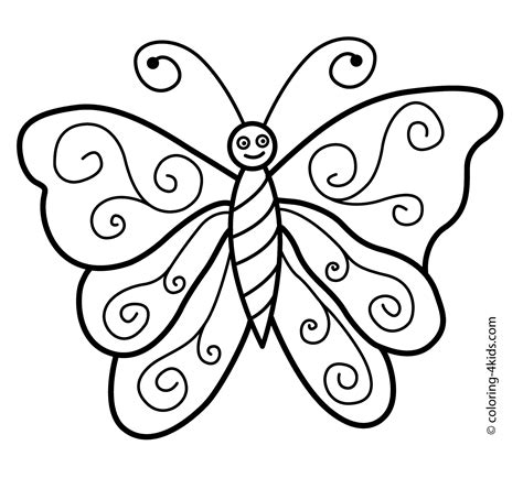 Easy To Draw Butterfly Coloring Page Coloring Pages Butterfly Template
