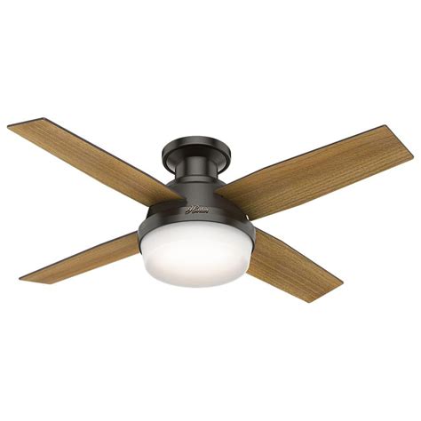 Hunter Dempsey 44 In Low Profile Led Indoor Noble Bronze Ceiling Fan