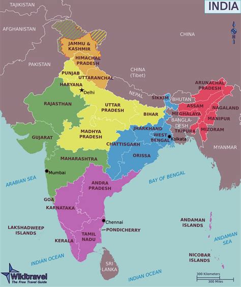 Grande Mapa De Regiones De La India India Asia Mapas Del Mundo