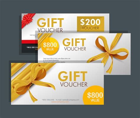 Free Vector Set Of T Voucher Card With Special Discount