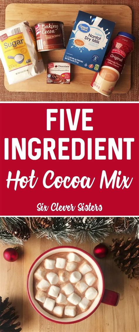The Best Homemade Hot Cocoa Mix Six Clever Sisters Recipe Diy Hot Chocolate Homemade Hot