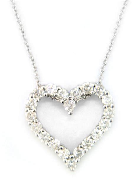 Lyst Effy Classique 14k White Gold Diamond Heart Pendant Necklace In