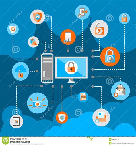 Concetto Di Sicurezza Di Protezione Dei Dati Illustrazione Vettoriale