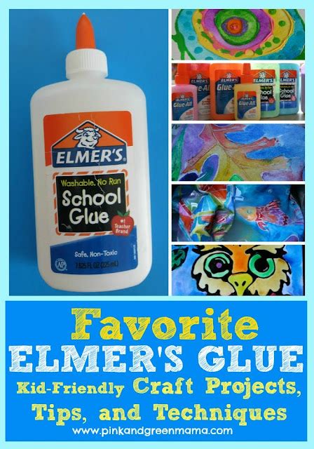 Pink And Green Mama Favorite Elmers Glue Projects Kid Friendly Art