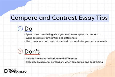 Expert Tips On How To Write A Compare And Contrast Essay Successfully Yourdictionary