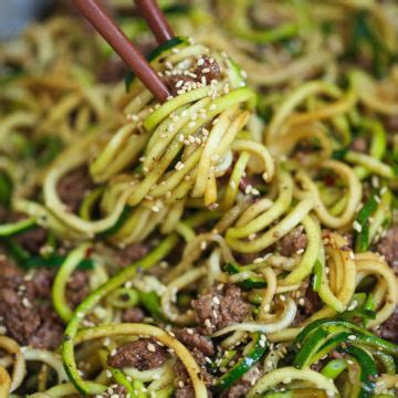 Zucchini noodles are made from raw zucchini that have been spiralized or cut into long, thin strips zucchini is arguably the most popular, as it is easy to spiralize, inexpensive, and neutral in flavor. Korean Beef Zucchini Noodles - Damn Delicious
