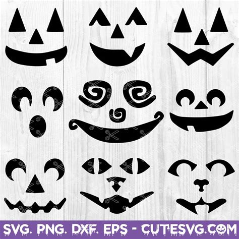 Svg Cut File Jack O Lantern Pumpkin Faces Halloween Bundle 16 Mtc Scal
