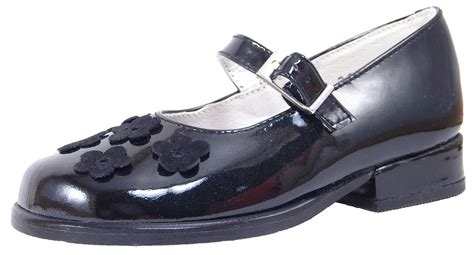 De Osu B 6124 Girls Classic European Black Patent Dress Shoes