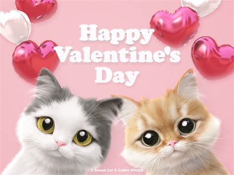 Happy Valentines Day By Sugar Cat And Candy Doggie On Dribbble