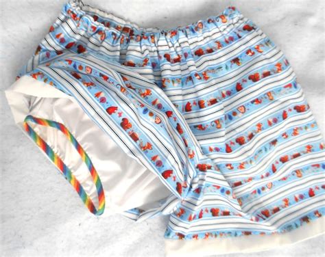 Adult Baby Short With Diaper Cover Waterproof Pul Plastic Abdl Etsy