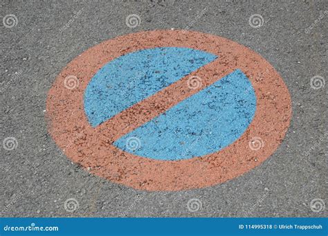 Restricted Parking Zone Sign On The Ground Stock Photo Image Of Sign