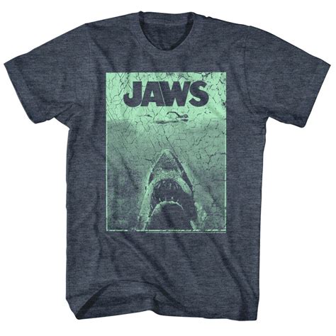 Jaws Shark Vintage Green T Shirt Mens Societees