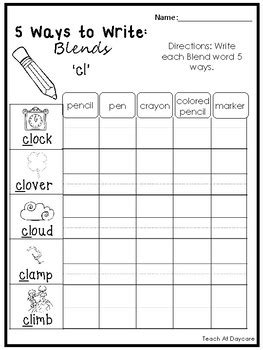 Some of the worksheets displayed are bl blend activities, gr blend activities, phonics blend phonics br blends card game, consonant blends work, blends bl, oral blending and segmentation activities, digraph sh, lesson plans lesson 4 consonant blends lesson 4. 5 Ways to Write Blends Worksheets. 20 pages. Kindergarten ...