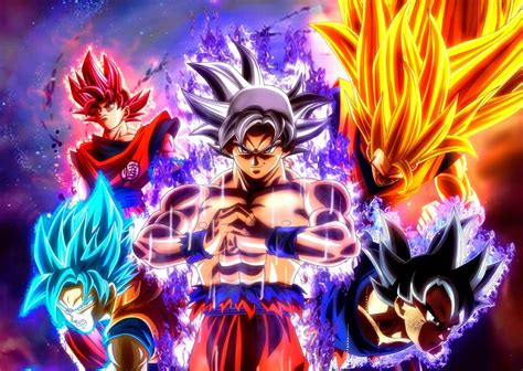 Only the best hd background pictures. Goku's transformations | Dragon ball wallpapers, Anime ...