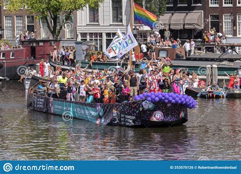 pride and sports by philips boat at the gaypride canal parade with boats at amsterdam the