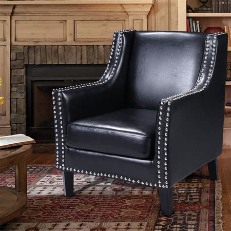 Unexpected uncle shows up to thanksgiving? Best Master Furniture Modern Tufted Leather Accent Chair ...