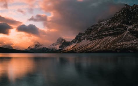Download Wallpaper 3840x2400 Mountains Lake Clouds Sunset Nature 4k