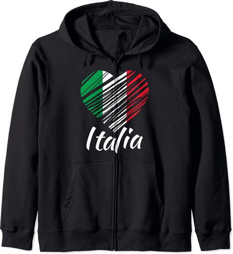 proud italian italia design italian heart love italy zip hoodie clothing