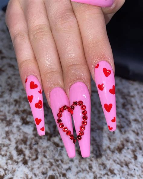 Acrylic Nails Designs Hot Pink