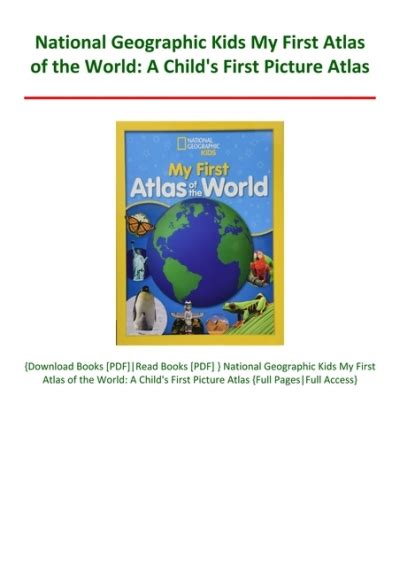 Read National Geographic Kids My First Atlas Of The World A Childs