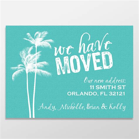Custom Digital Moving Announcement Weve Moved Tropical