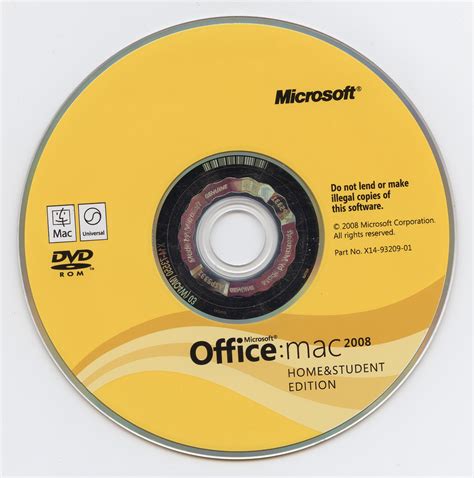 Office Mac 2008 Home And Student Edition Microsoftx14 93209 01