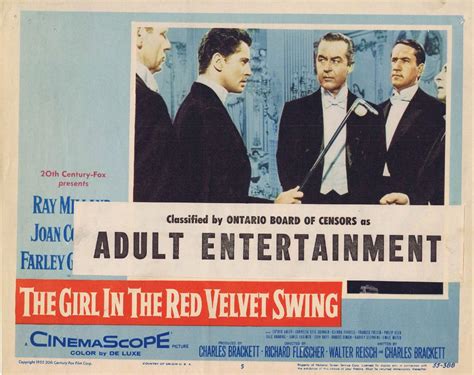 The Girl In The Red Velvet Swing Original Lobby Card 3 Ray Milland Joan