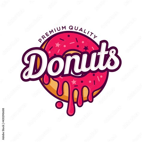 Donuts Logo Vector Illustration Design Element For Restaurant Menu