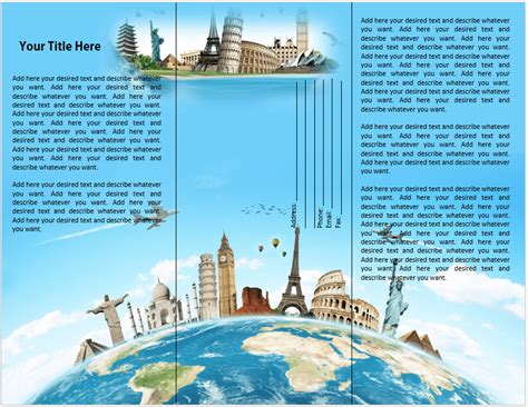 Travel Brochure Template Word Templates For Free Download