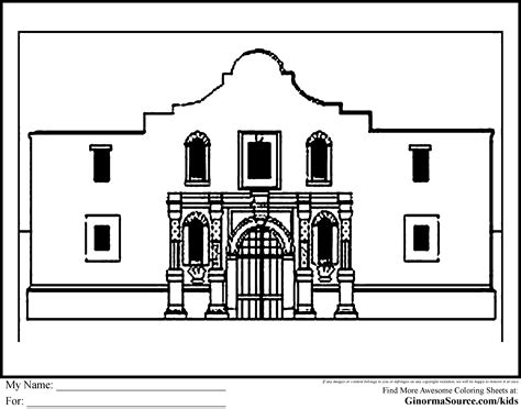 San Antonio Coloring Pages | Alamo, Coloring pages, Homeschool history
