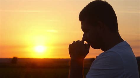 Silhouette Of Man Praying At Sunset Concept Stock Footage Sbv 317603553