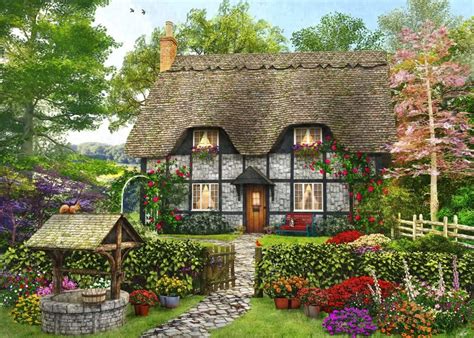 Meadow Cottage Poster Print By Dominic Davidson 18 X 9