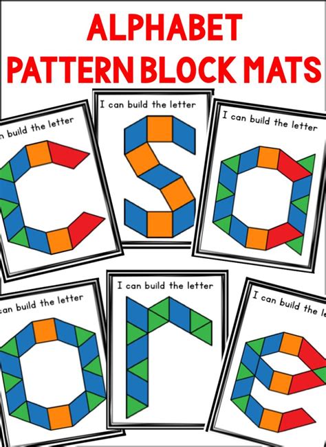 Alphabet Pattern Block Mats And Task Cards Fine Motor Practice